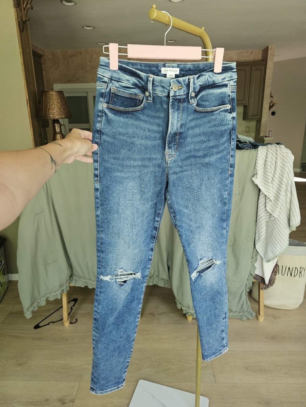 Good American Good Legs Always Fit Distressed Skinny Jeans 6-12 - Picture 2 of 7